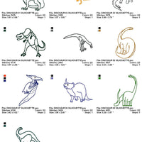 Dinosaur Outlines Silhoutte Machine Embroidery Designs - Set of 10 - Embroidery Designs By AVI