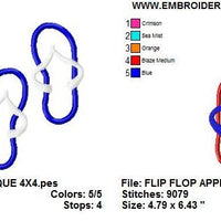 Flip Flops Applique Sandals Machine Embroidery Designs - Embroidery Designs By AVI