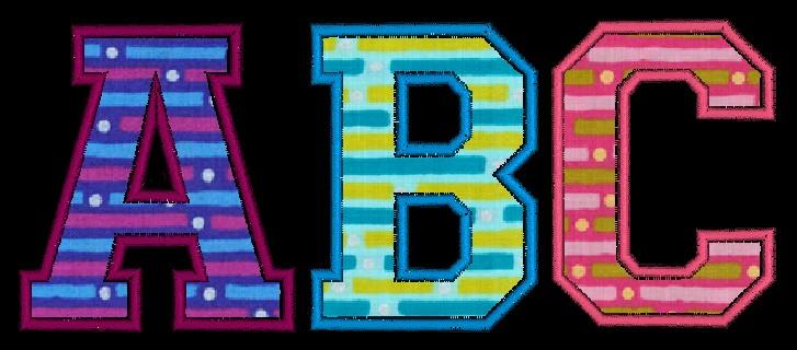 College Varsity Applique Machine Embroidery Monogram Fonts Designs - Embroidery Designs By AVI