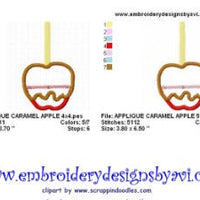 Caramel Apple Applique Machine Embroidery Design - Embroidery Designs By AVI