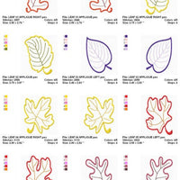 Fall Autumn Leaves Applique Machine Embroidery Designs Set - Embroidery Designs By AVI