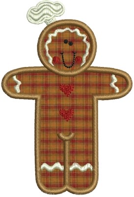 Gingerbread Man Chef Applique Machine Embroidery Design - Embroidery Designs By AVI