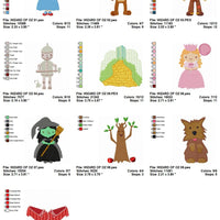 Wizard of Oz Cartoon Machine Embroidery Designs Set of 10 - Embroidery Designs By AVI