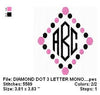 Diamond Polka Dot Machine Embroidery Monogram Fonts Design Set - Embroidery Designs By AVI