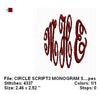 Circle Script 3 Letter Machine Embroidery Monogram Fonts Designs Instant Download Sale - Embroidery Designs By AVI