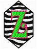 Zebra Stripes Monogram Machine Embroidery Fonts Design Set - Embroidery Designs By AVI