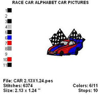 Boys Race Car Monogram Fonts Machine Embroidery Design Set - Embroidery Designs By AVI