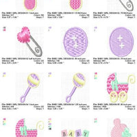 Baby Girl Monogram Fonts and Machine Embroidery Designs Set - Embroidery Designs By AVI