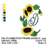 Sun Flower Sunflower Machine Embroidery Monogram Fonts Designs Set - Embroidery Designs By AVI