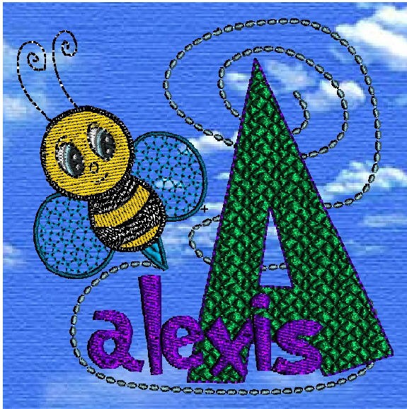 Cute Buzzing Bee Monogram Fonts Machine Embroidery Designs Set Instant Download Sale - Embroidery Designs By AVI
