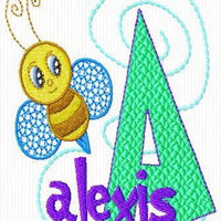 Cute Buzzing Bee Monogram Fonts Machine Embroidery Designs Set embroidery designs cd,embroidery designs usb Sale - Embroidery Designs By AVI