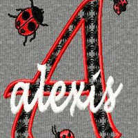 Ladybug Girl Monogram Fonts Machine Embroidery Designs Set - Embroidery Designs By AVI