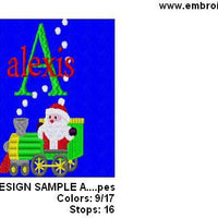 Christmas Santa Train Machine Embroidery Monogram Fonts Design Set - Embroidery Designs By AVI