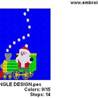 Christmas Santa Train Single Machine Embroidery Design - Embroidery Designs By AVI