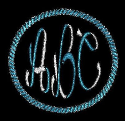 Two 2 Color Ribbon Style Machine Embroidery Monogram Fonts Designs Set - Embroidery Designs By AVI