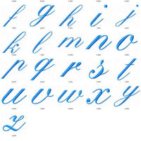 Fancy Script 2 Machine Embroidery Monogram Fonts Designs Set 3 Sizes - Embroidery Designs By AVI
