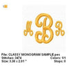 Classy 3 letter Machine Embroidery Monogram Fonts Designs Set - Embroidery Designs By AVI