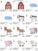 Stick Farm Animal Cow Pig Horse Sheep Barn Tractor Machine Embroidery Designs Set - Embroidery Designs By AVI