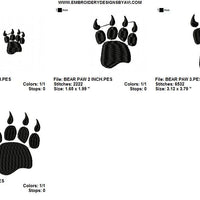 Bear Claw Paw Print Machine Embroidery Design - Embroidery Designs By AVI