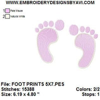 Baby Feet Foot Prints Machine Embroidery Design - Embroidery Designs By AVI