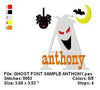 Halloween Ghost Spider Moon Bat Machine Embroidery Monogram Fonts Designs Set - Embroidery Designs By AVI