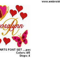 Valentines Butterfly Butterflies Heart Machine Embroidery Alphabet Monogram Fonts Set - Embroidery Designs By AVI