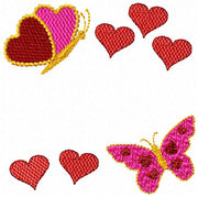 Valentines Butterfly Butterflies Hearts Machine Embroidery Font Frame Design - Embroidery Designs By AVI