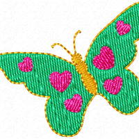 Butterfly Butterflies Hearts I Machine Embroidery Design - Embroidery Designs By AVI