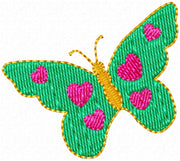 Butterfly Butterflies Hearts I Machine Embroidery Design - Embroidery Designs By AVI