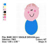 Baby Boy with Bib Machine Embroidery Design - Embroidery Designs By AVI