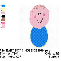 Baby Boy with Bib Machine Embroidery Design - Embroidery Designs By AVI