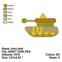 Army Military Tank Truck Boys Machine Embroidery Design 4x4 - Embroidery Designs By AVI