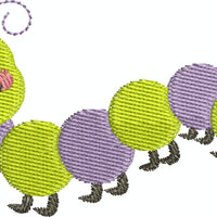 Cute Caterpillar Catepillar Bug Filled Machine Embroidery Design - Embroidery Designs By AVI