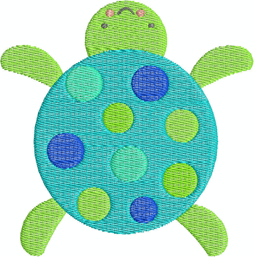 Cute Turtle with dots Machine Embroidery Design - Embroidery Designs By AVI