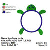 Turtle Applique Machine Embroidery Design - Embroidery Designs By AVI
