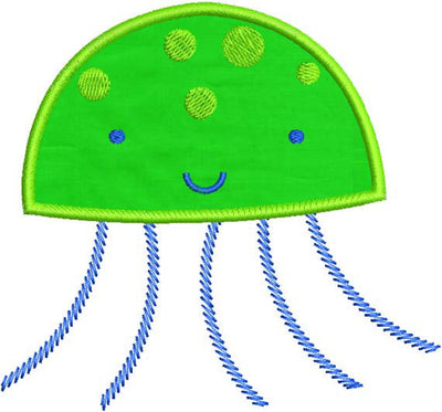 Applique Jellyfish Jelly Fish 01 Machine Embroidery Design - Embroidery Designs By AVI