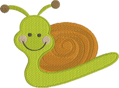 Cute Kids Snail Machine Embroidery Design - Embroidery Designs By AVI