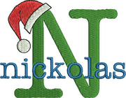 Christmas Santa Claus Hat Machine Embroidery Monogram Fonts Design Set - Embroidery Designs By AVI