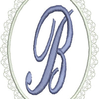 Lacey Oval Monogram Fonts Machine Embroidery Designs Set - Embroidery Designs By AVI