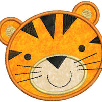 Zoo Baby Tiger Face Applique Machine Embroidery Design - Embroidery Designs By AVI