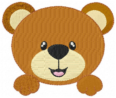 Cute Bear Face Filled Machine Embroidery Design - Embroidery Designs By AVI