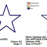 Star Applique Machine Embroidery Design - Embroidery Designs By AVI