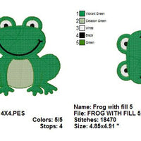 Cute Frog Machine Embroidery Design - Embroidery Designs By AVI