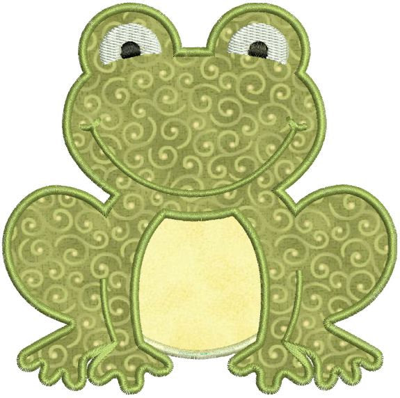 Applique Frog Toad Machine Embroidery Design - Embroidery Designs By AVI