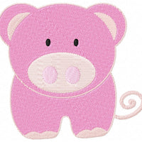 Cute Farm Pig Machine Embroidery Design - Embroidery Designs By AVI