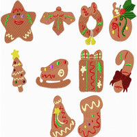 Christmas Cookies Present Candy Cane Sled Tree Machine Embroidery Design Set - Embroidery Designs By AVI
