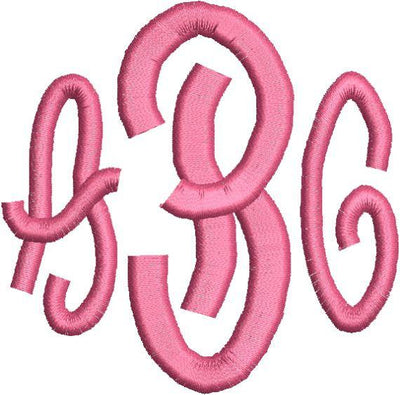 Circle Script I Satin 3 Letter Machine Embroidery Monogram Fonts Design Set - Embroidery Designs By AVI