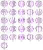 Circle 3 Three Letter Machine Embroidery Monogram Fonts Design Set - Embroidery Designs By AVI