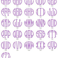 Circle 3 Three Letter Machine Embroidery Monogram Fonts Design Set - Embroidery Designs By AVI
