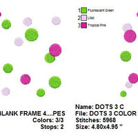 Polka Dot polkadots Frame Machine Embroidery Design - Embroidery Designs By AVI
